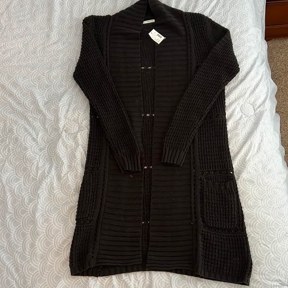 Women’s Maurices Black knitted Long Cardigan. NWT!